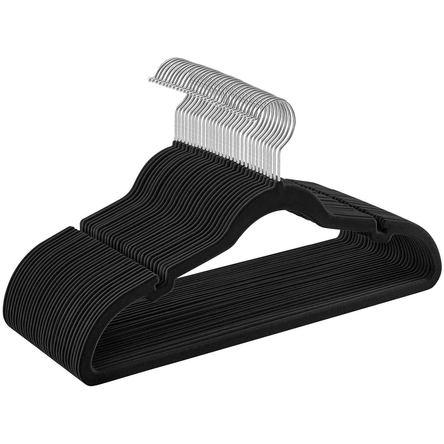 Velvet Clothes Hangers 30/50 Pack Non-Slip with Shoulder Notches Pants Bar 360° Swivel Hook for Suit Storage