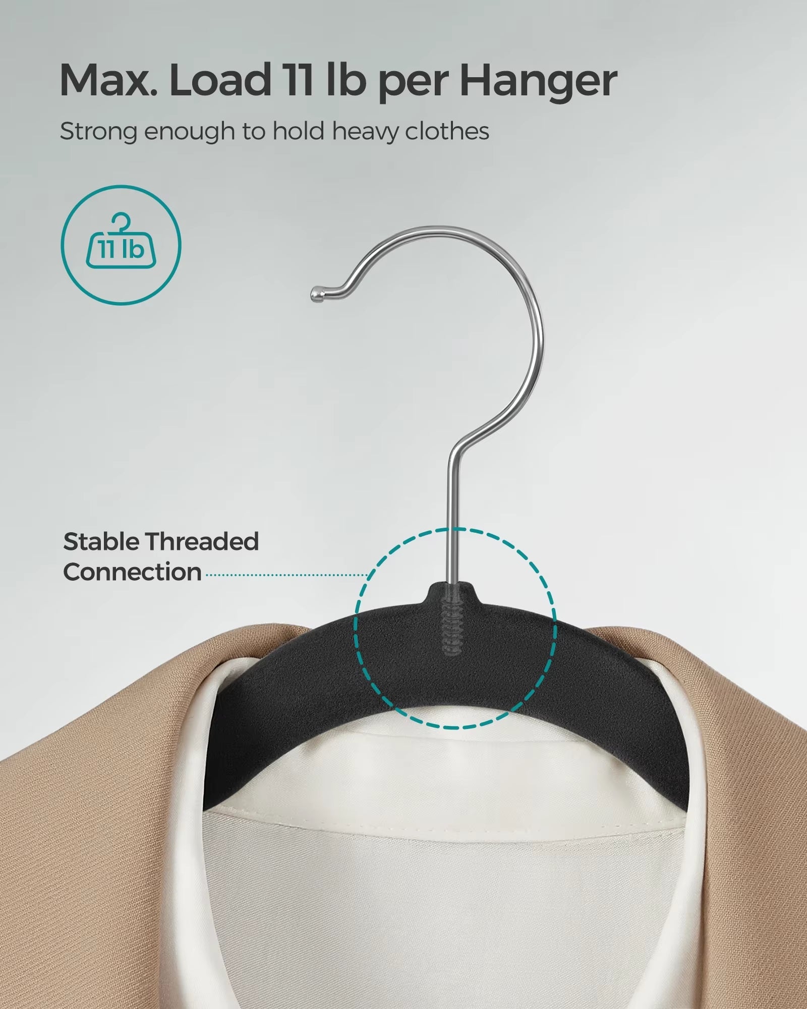 Velvet Clothes Hangers 30/50 Pack Non-Slip with Shoulder Notches Pants Bar 360° Swivel Hook for Suit Storage