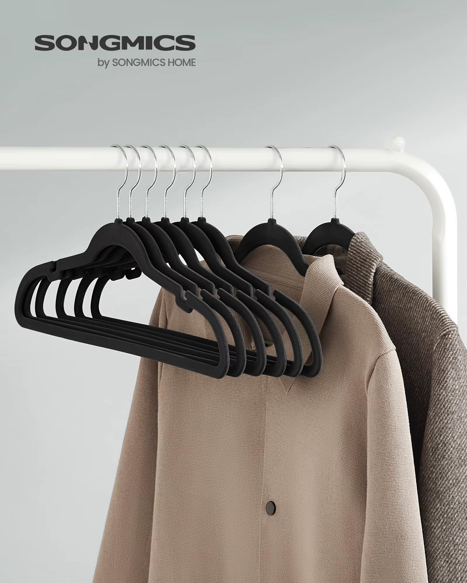Velvet Clothes Hangers 30/50 Pack Non-Slip with Shoulder Notches Pants Bar 360° Swivel Hook for Suit Storage