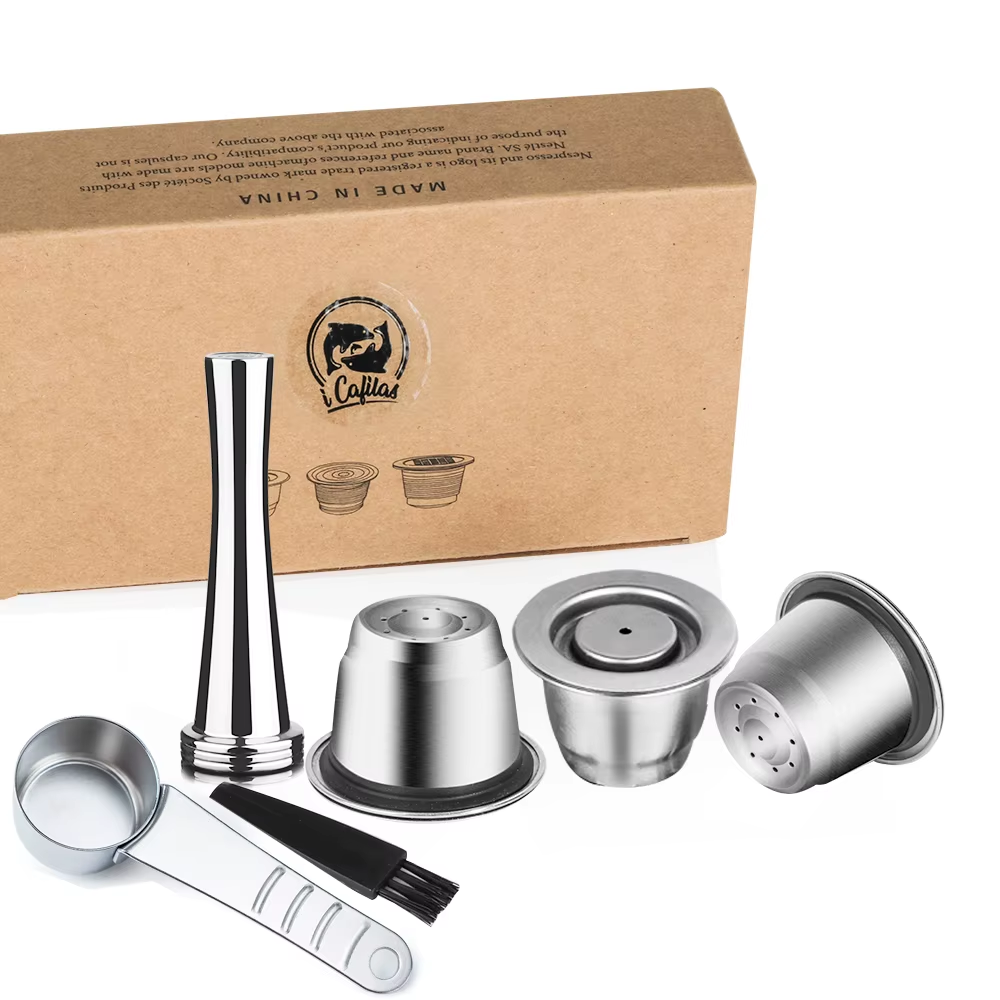 Coffee Capsule Reusable for Nespresso Cafe Machine Stainless Steel Pod Reutilisable Coffee Filters Eco-Friendly Cup