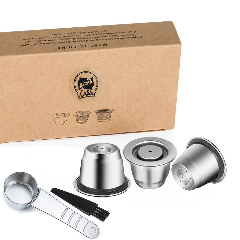 Coffee Capsule Reusable for Nespresso Cafe Machine Stainless Steel Pod Reutilisable Coffee Filters Eco-Friendly Cup