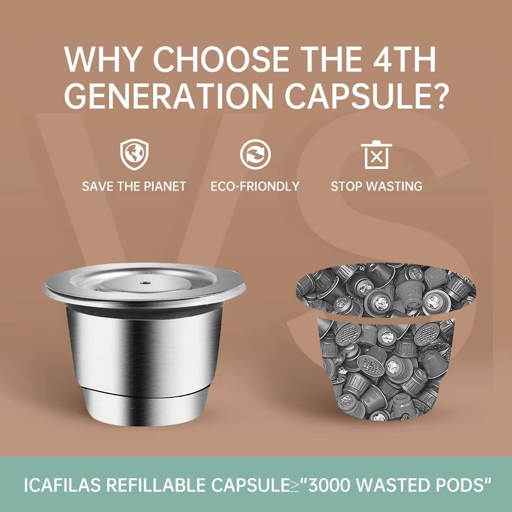 Coffee Capsule Reusable for Nespresso Cafe Machine Stainless Steel Pod Reutilisable Coffee Filters Eco-Friendly Cup