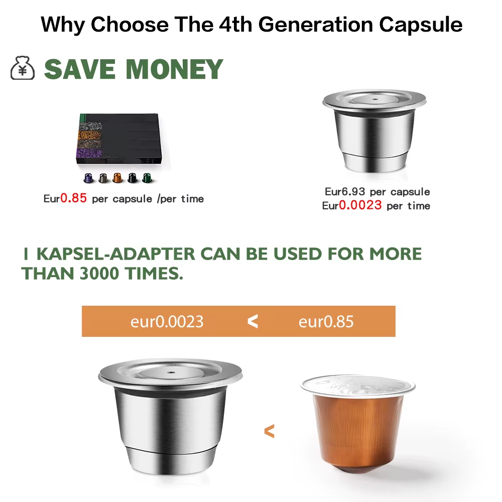 Coffee Capsule Reusable for Nespresso Cafe Machine Stainless Steel Pod Reutilisable Coffee Filters Eco-Friendly Cup