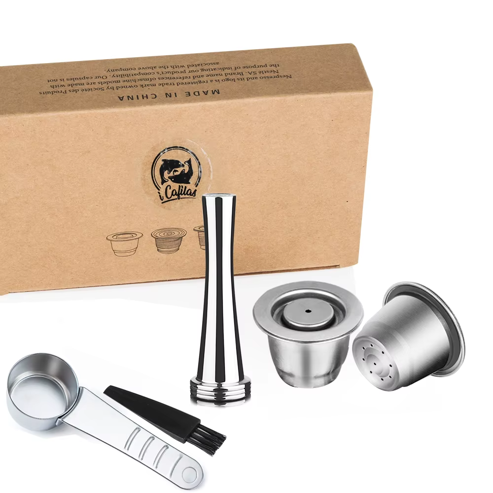Coffee Capsule Reusable for Nespresso Cafe Machine Stainless Steel Pod Reutilisable Coffee Filters Eco-Friendly Cup