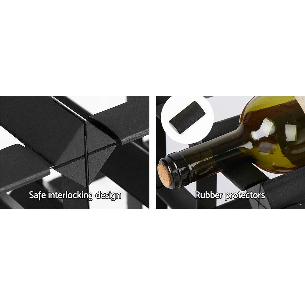 Artiss 12 20 42 72 Bottle Timber Wine Rack Storage Wooden Racks Black