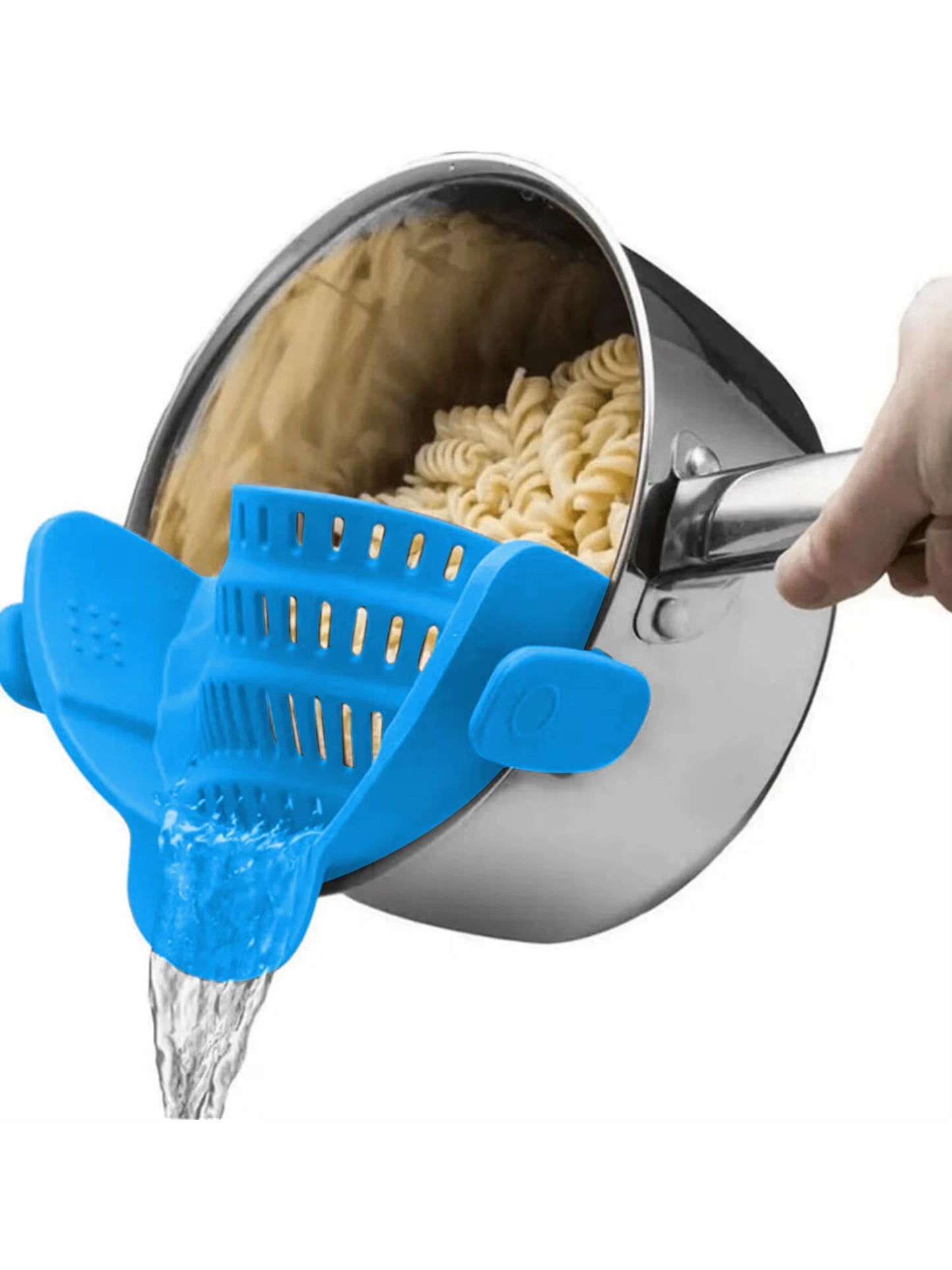 1Pc Adjustable Silicone Clip-On Strainer for Pots, Pans, and Bowls - Handheld Drainer for Noodles, Pasta
