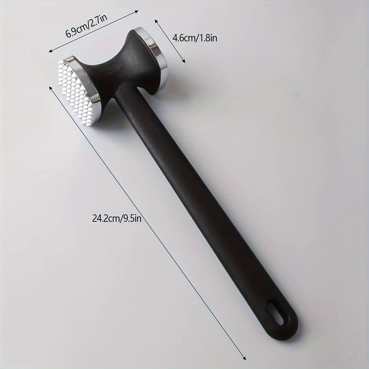 Heavy Duty Kitchen Meat Tenderizer Hammer with Rubber Grip, Stainless Steel Head for Effortless Pounding and Tenderizing