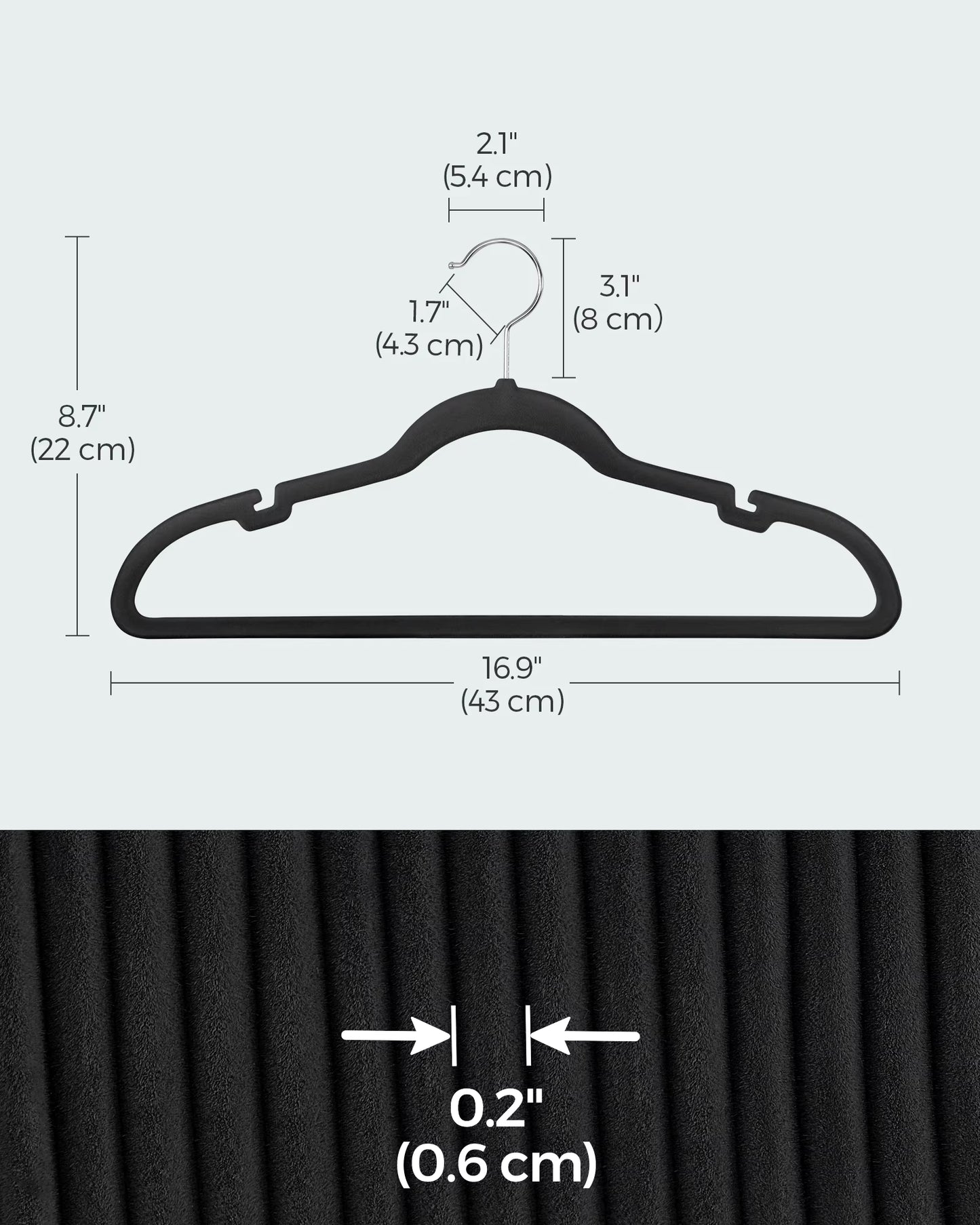 Velvet Clothes Hangers 30/50 Pack Non-Slip with Shoulder Notches Pants Bar 360° Swivel Hook for Suit Storage